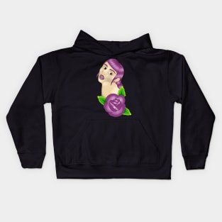 Purple girl Kids Hoodie